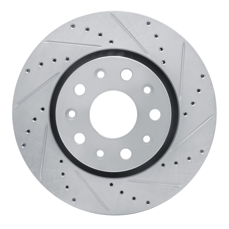 Jeep Gladiator Brake Rotor (1) - Front Right - R1 Concepts - Drilled & Slotted - Silver - `18-`25